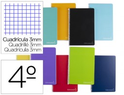 Cuaderno espiral Liderpapel Witty 4º tapa dura 80h 75g c/3mm. colores surtidos